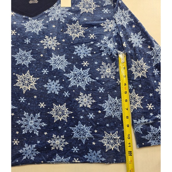 Nautica Women's Blue w Snowflakes Fleece 2 Piece Pajama Set. New. Size L - Picture 10 of 16